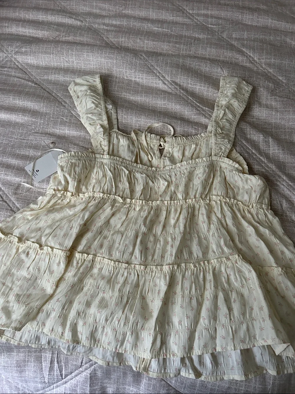Pink Republic Cream Camisole with Subtle Pink Floral Print